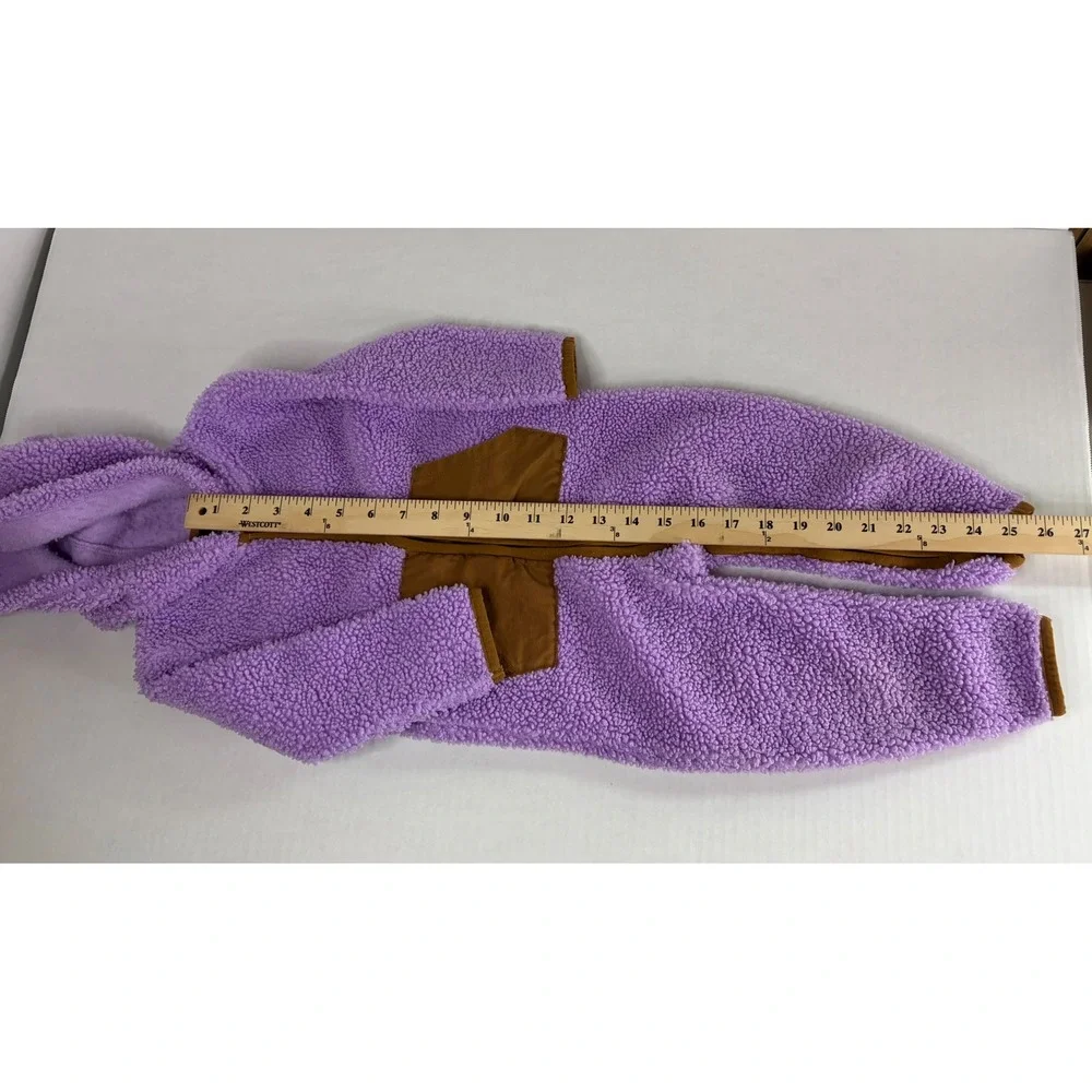 Carhartt Baby Girls Purple Sherpa Fleece Hooded Coverall Jumpsuit 18M Zip